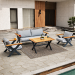 Outdoor Sofa Set BT RIVA Smokey Grey 3+1+1+T