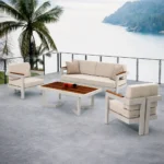 Sofa Set BT Rodos 3+1+1+Coffee Table Cream