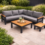 Corner BT Lagom Smokey Grey With Coffee Table