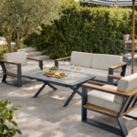 Out Sofa Set BT Zeus 3+1+1+Cross Table Grey +Cappu