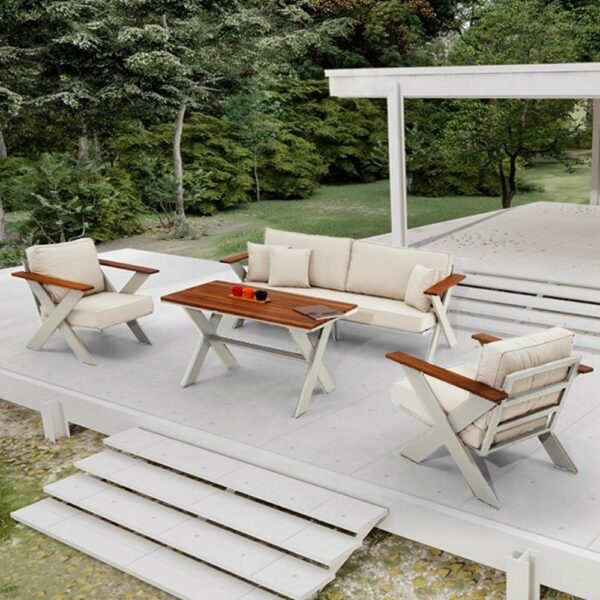 Outdoor Sofa Set BT RIVA Cream 3+1+1+Table