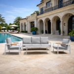Outdoor Sofa Set CC C-J24001 White +Cush Off White
