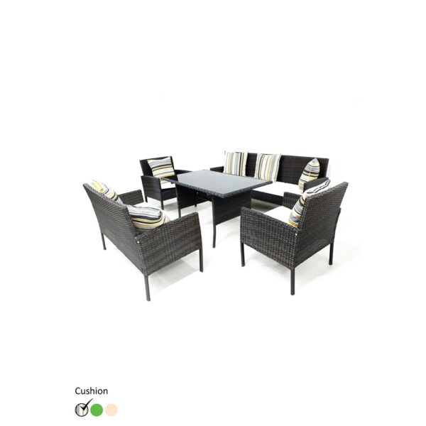 Sofa Set Furniture 9391-7 Wenge+Cush Striped