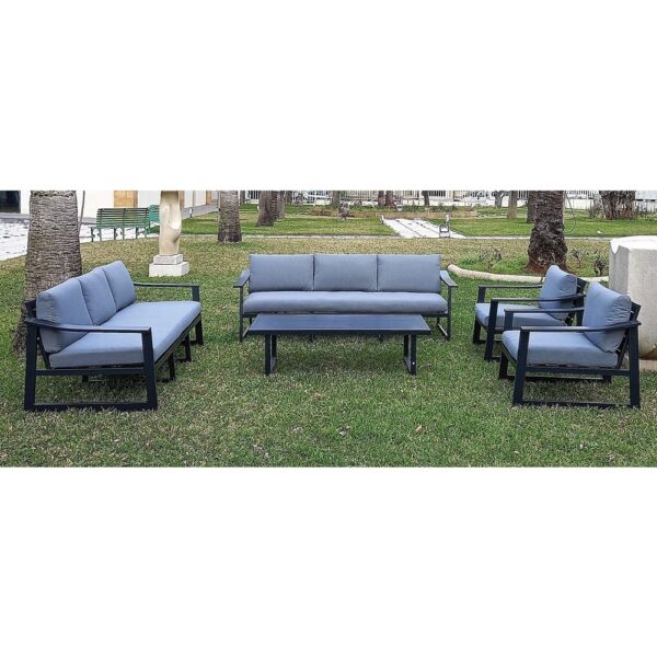 Outdoor Sofa Set Furniture 61939/8 Black+Cush Grey