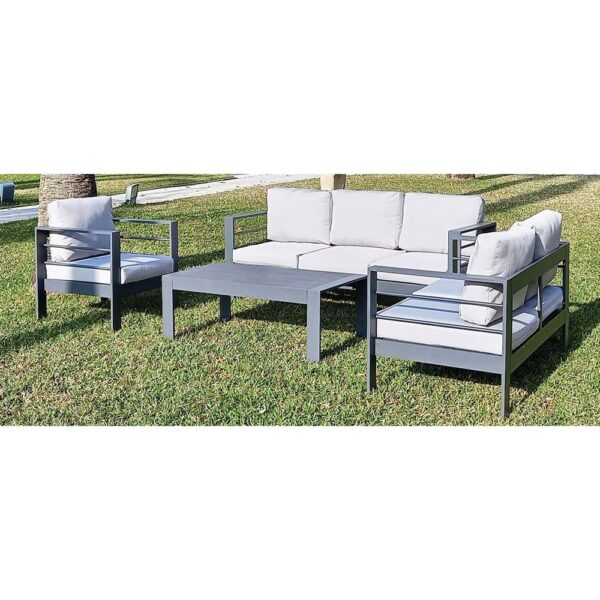 Outdoor Sofa Set Furniture 9519-3 Grey +Cush Grey