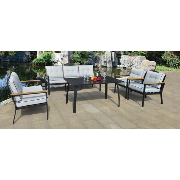 sofa set Furniture 065/2733-7 GREY+CUSH GREY