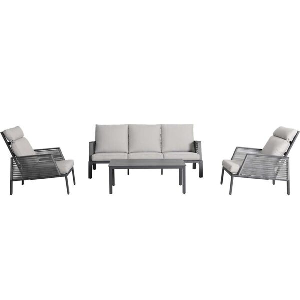 Outdoor Sofa Set Furniture 22S0117 Grey +Cush Grey