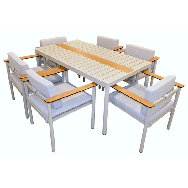 Dining Set Higold R6+1-Nola White