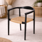 Set Of 2 Chairs DI DF24-AMB-263 Black Wood Rattan