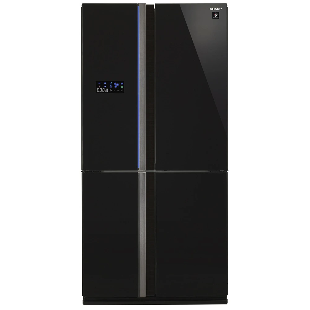 40201SHA0001_0 Refrigerator Sharp SJ-FS85V-BK5 Glass Black - Image 1
