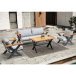 Outdoor Sofa Set BT RIVA Smokey Grey 3+1+1+T
