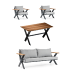Outdoor Sofa Set BT RIVA Smokey Grey 3+1+1+T - Image 7