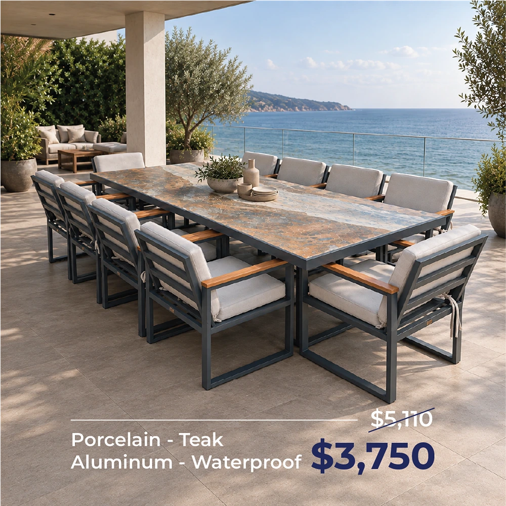 70102BT00005 Out Dining Set BT Barbados +10 Chairs Smokey Grey - Image 1