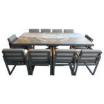 Out Dining Set BT Barbados +10 Chairs Smokey Grey - Image 4