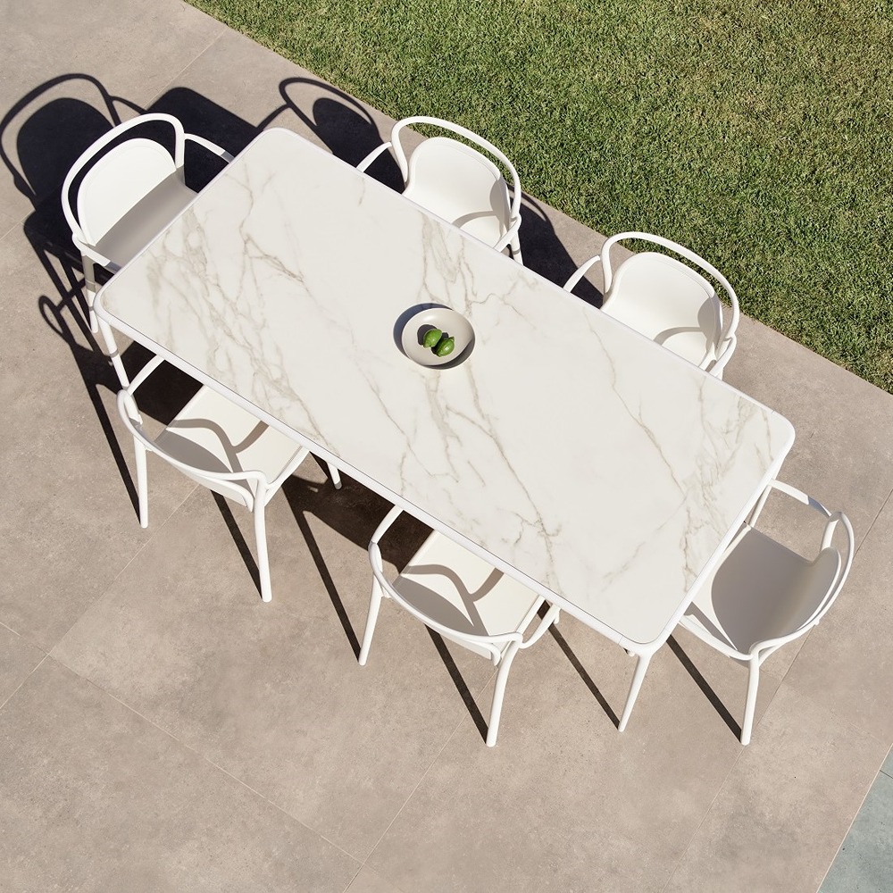 70102MOW0001_0.jpg Outdoor Dining Set Mowee Table+6 Chairs White Xalo - Image 1