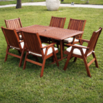 Outd Dining Set Furniture 129/225Wooden+Cush Beige