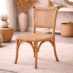 Set Of 2 Chairs DI DF18-RT01 Natural Wood & Rattan