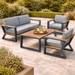 Sofa Set BT Zeus 3+1+1+Mid High Table Smokey Grey