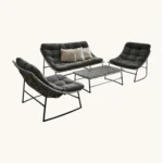 Outd Sofa Set Furniture 9504+3POUF Grey +Cush Grey - Image 2