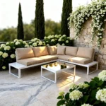 Outdoor Sofa Set Furniture 5119 White-Greige