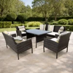 Sofa Set Furniture 9391-7 Wenge+Cush Striped