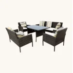 Sofa Set Furniture 9391-7 Wenge+Cush Striped - Image 2