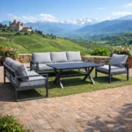 outd sofa set Furniture 7402-8 GREY +CUSHION GREY