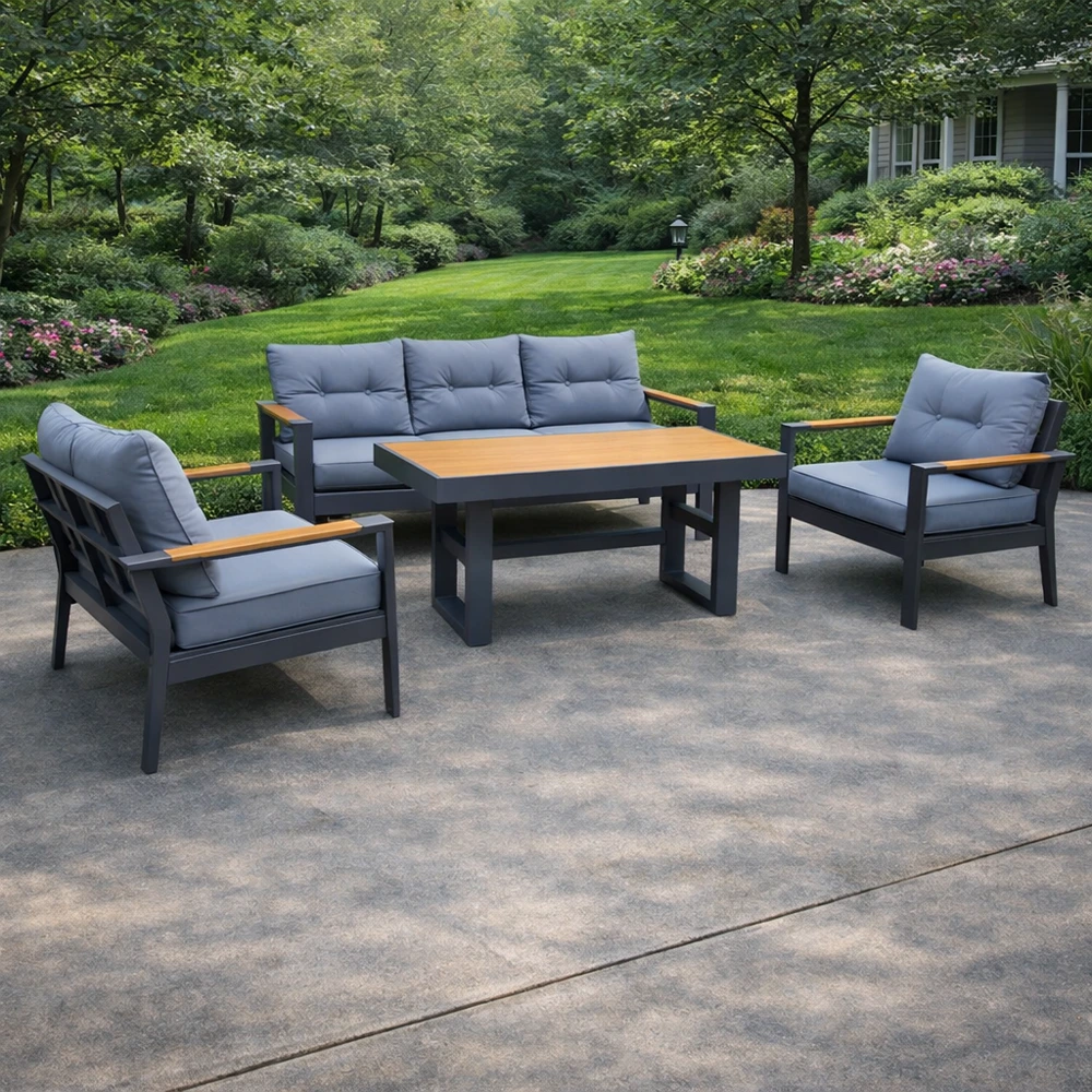 70101FUR0080_0 outd sofa set Furniture 190813-7H GREY+ CUSH GREY - Image 1