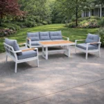 outd sofa set Furniture 190813-5H WHITE +CUSH GREY