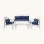 outdoor sofa set Furniture 4001 WHITE+ CUSH GREY - Image 2