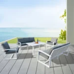 Outd Sofa Set Furniture 063/2733-8 White+Cush Grey