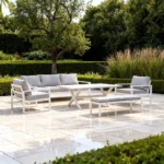 Outdoor Sofa Set Furniture 7402-5 Bench White+Grey