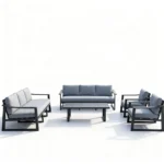 Outdoor Sofa Set Furniture 61939/8 Black+Cush Grey - Image 2