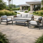Outdoor Sofa Set Furniture 7491-7 Grey+Cush Grey