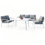 Outdoor Sofa Set Furniture 065/2733-8 White+Grey - Image 2