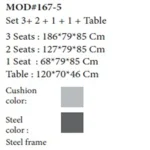 Outdoor Sofa Set Furniture 167-5 Grey - Image 3