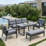 Outdoor Sofa Set Furniture 190813-5F-BENCH Grey