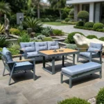 Outd Sofa Set Furniture 190813-5H-BENCH Full Grey