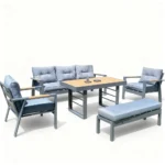 Outd Sofa Set Furniture 190813-5H-BENCH Full Grey - Image 2