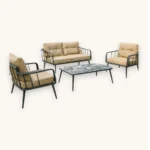Outdoor Sofa Set Furniture BM30 Grey+Cushion Beige - Image 2