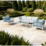 Outdoor Sofa Set Furniture 250-5 White + Cush Grey