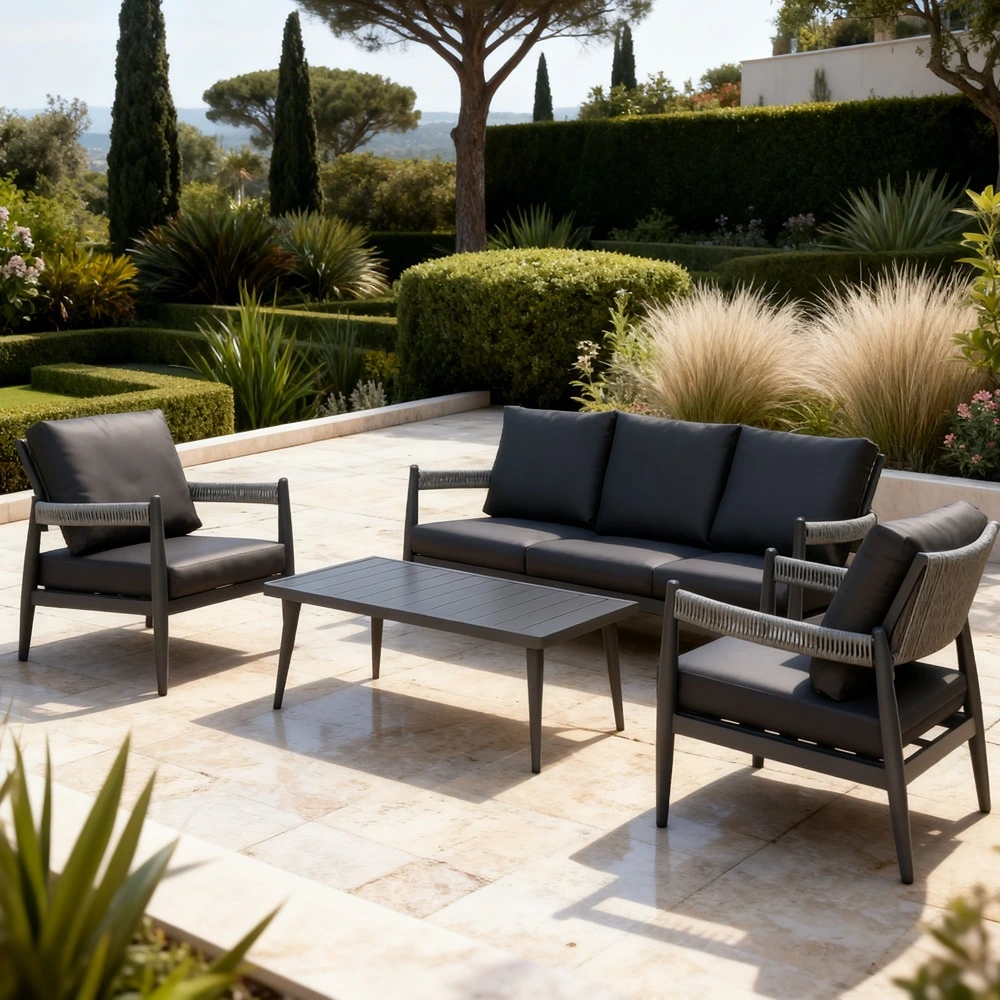70101FUR0296_0-1-1.webp Outdoor Sofa Set FF 243-5 Dark Grey - Image 1