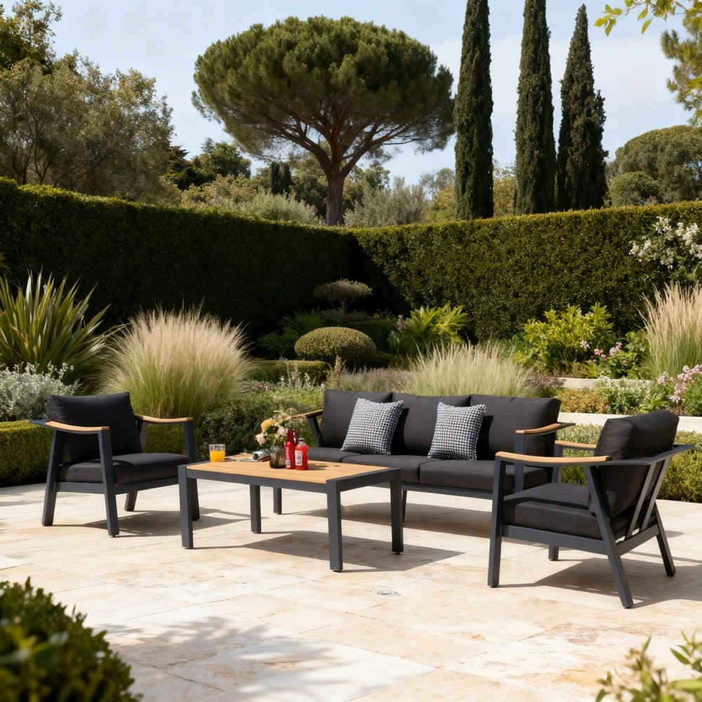 70101FUR0297_0-2-1.webp Outdoor Sofa Set FF 416-5 Black - Image 1