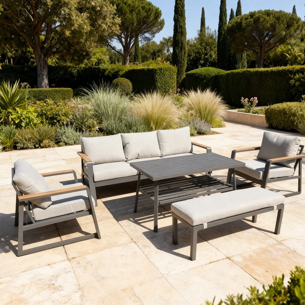70101FUR0300_0-1-1.webp Outdoor Sofa Set FF 7491/5-Bench Grey - Image 1