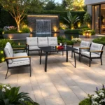 sofa set Furniture 065/2733-7 GREY+CUSH GREY