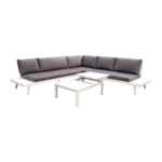 Outdoor Sofa Set Furniture 61337 White + Grey - Image 2