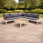 Outdoor Sofa Set Furniture 3107 White + Cush Grey