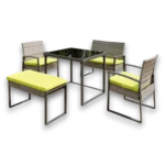 Outdoor Sofa Set Furniture 614118 Grey +Cush Green - Image 2