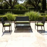 Outdoor Sofa Set Furniture 932 Wenge +Cush Green