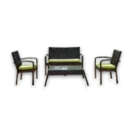 Outdoor Sofa Set Furniture 932 Wenge +Cush Green - Image 2